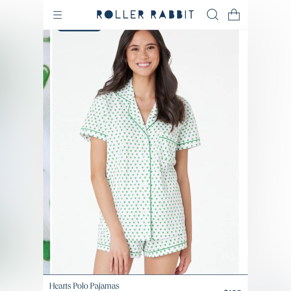 Hearts Polo Pajamas
EMERALD
Women Pajama Set - White with Green Hearts - Picture 3 of 3